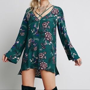 Free People Heartbeat Floral Crisscross Tunic XS